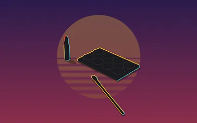 Illustration Leonidakit : Maquillage (blush, fards, rouge à lèvres, peintures)