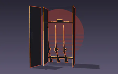 Illustration Leonidakit : Casier d’armes du garage