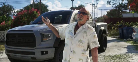 Brian Heder devant son pick-up dans les Keys, photogramme du Trailer 2 vers 0:16
