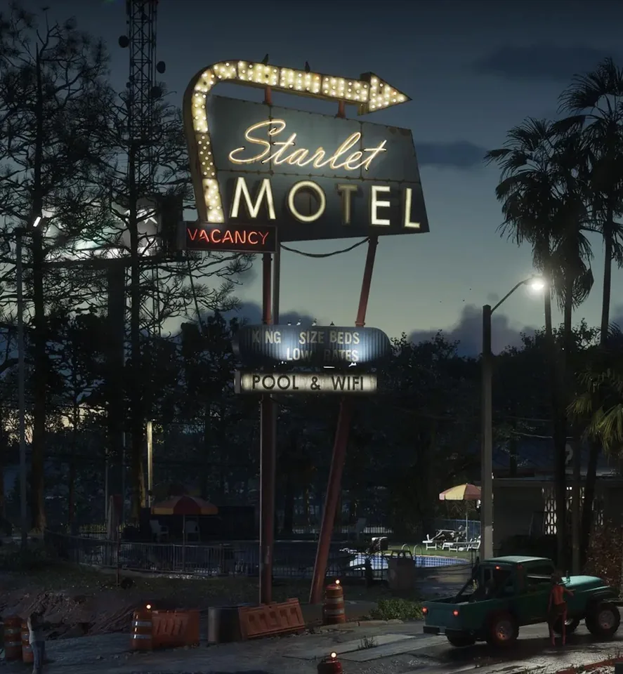 Capture officielle de GTA VI : Starlet Motel Sign