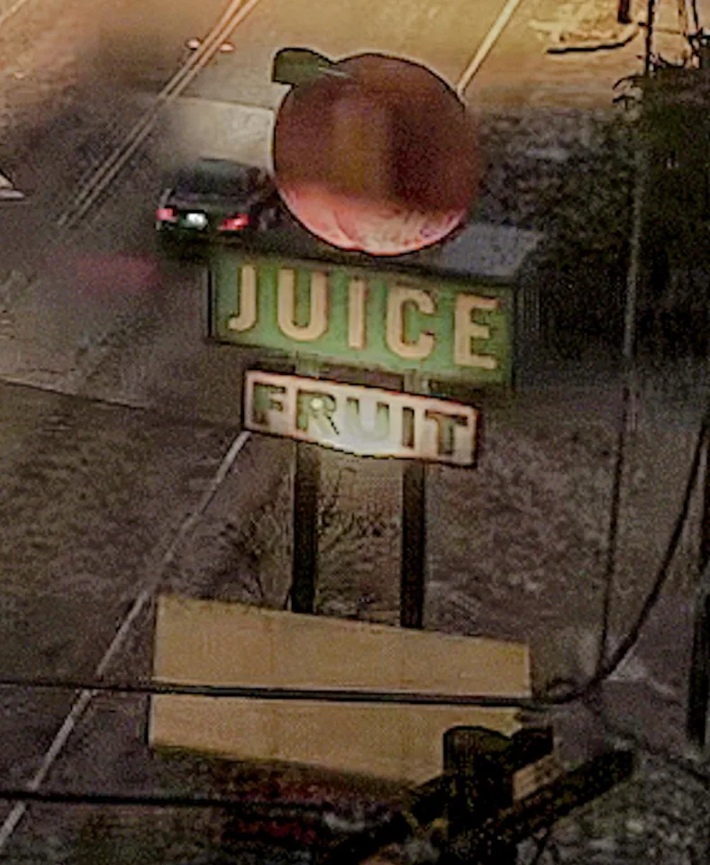 Capture officielle de GTA VI : Juice Fruit Sign